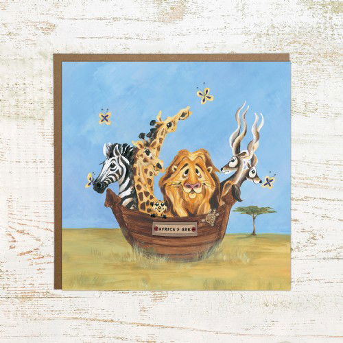 Africa Ark Greeting Card - Safari animals birthday card