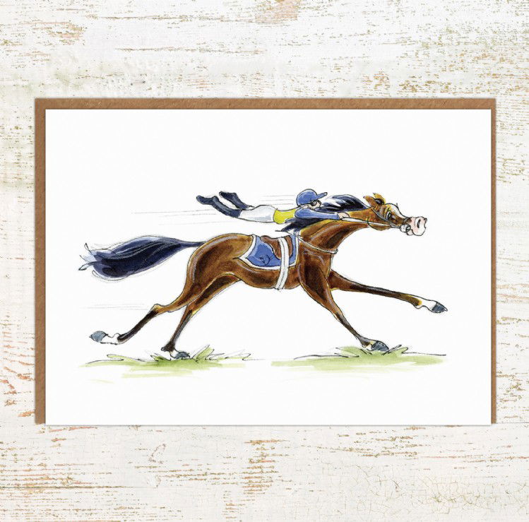 The Apprentice funny horse racing greeting cards and birthday cards