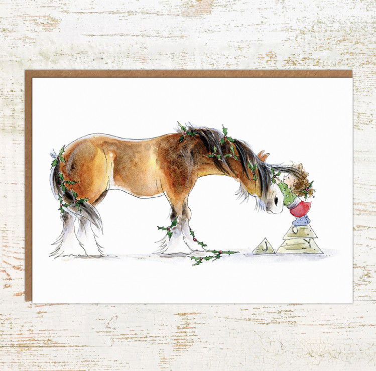 Clydie Joy - Shire Horse Christmas Card and Greeting Card