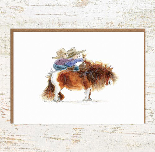 Double Dink – Funny Children and Pony Birthday Card