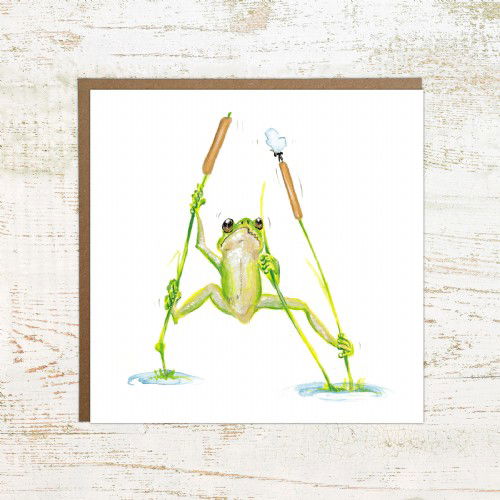 Fly and Frog - funny frog greeting card