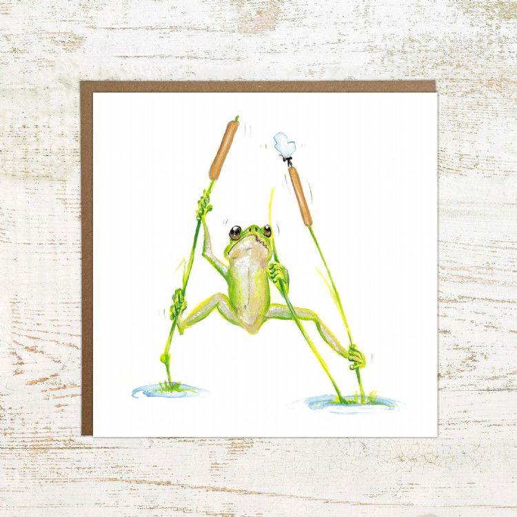 Fly and Frog - funny frog greeting card