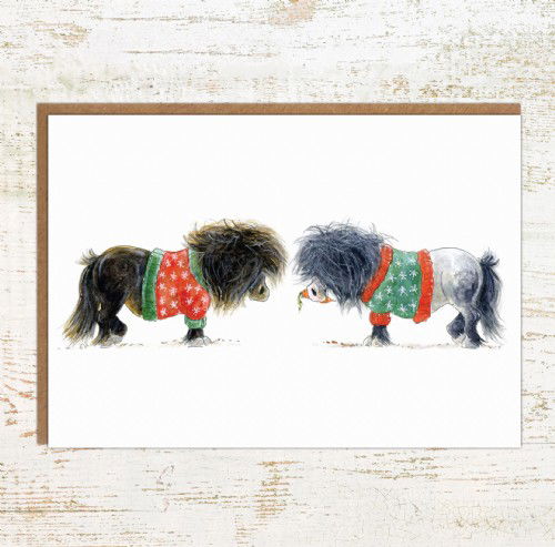 Christmas Jumpers - Shetland pony Christmas greeting card