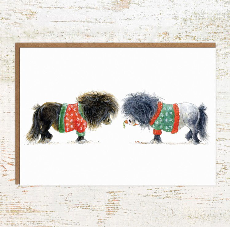 Christmas Jumpers - Shetland pony Christmas greeting card