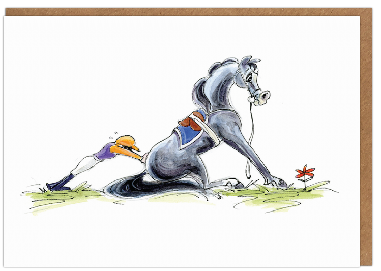 Just A Little Farther - Funny horse racing card for horse lovers