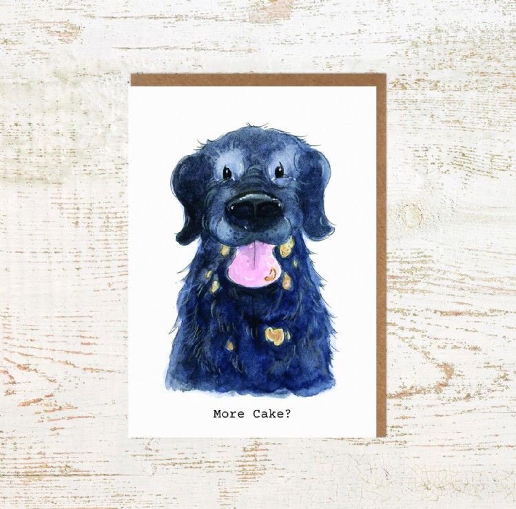 More Cake Labrador Birthday Card - Pony Nut Dog Greeting Cards