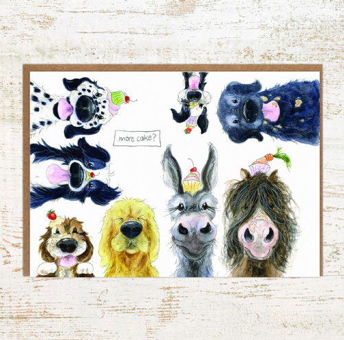 More Cake dog birthday card with Pony Nut Gifts