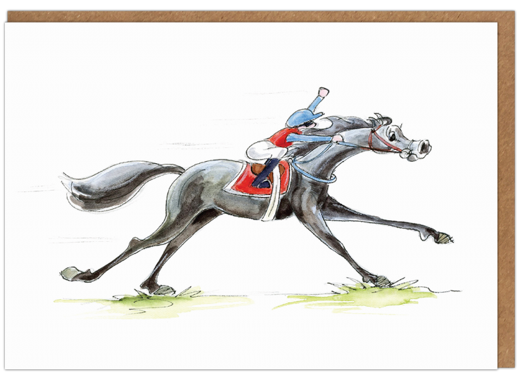 Past the Post – Horse Racing Birthday Card | Pony Nut Cards