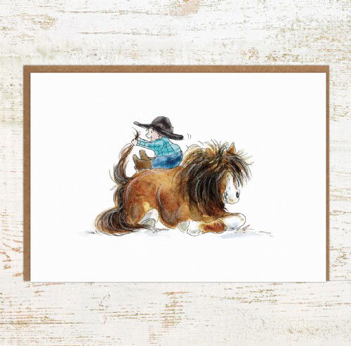 Pony Up – Cute Child and Pony Greeting Cards and Birthday Cards