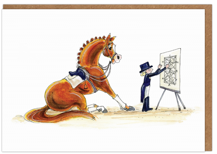 Schoolmaster - equestrian birthday card and greetings card - dressage horse card