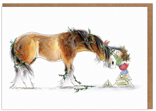 Clydesdale Heavy Horse Christmas Card - Shire horse Christmas cards