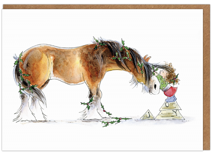 Clydesdale Heavy Horse Christmas Card - Shire horse Christmas cards