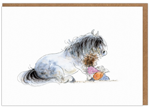 Storytime – Grey Shetland Pony Birthday Card