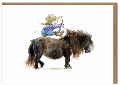 Where’s The Go Button – Funny Shetland Pony Greetings Card 